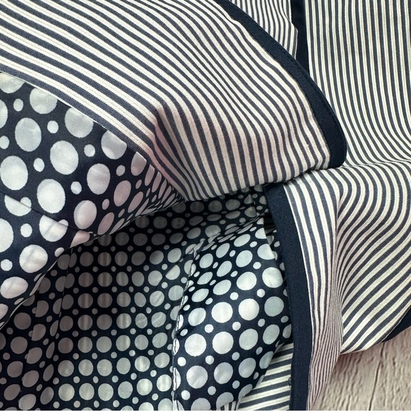 Peck & Peck weekend Navy White pin Striped Blazer sz 6 cotton blend nautical - Picture 8 of 9